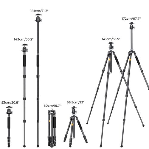 K&F Concept X284C4+BH-36 Karbon Állvány - Monopod - 172cm 122441341