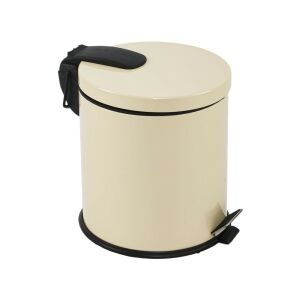 Coș de gunoi cu pedala, crem, 20L, cu găleată de plastic detașabilă - Cosuri de gunoi