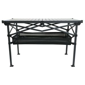 Roll Due összecsukható kempingasztal tárolópolccal, 118x70cm - Kempingasztal