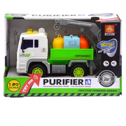 WENYI City Sanitation Series Purifier Friction Powered Toy Garbage Truck - Játék