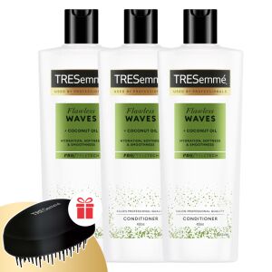 TRESemmé Flawless Waves Балсам за вълнообразна и къдрава коса 3x400ml + подарък гребен
