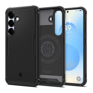 SPIGEN CORE ARMOR MAG szilikon telefonvédő (ütésállóság, kameravédő, érdes felület, MagSafe) FEKETE Samsung Galaxy S25 (SM-S931) 122454312 - Spigen
