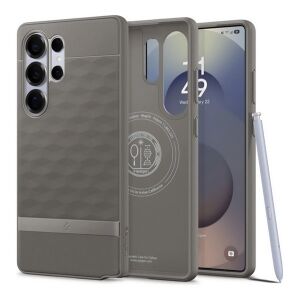 SPIGEN PARALLAX szilikon telefonvédő (ütésállóság, légpárnás keret, MagSafe, 3D rombusz) VILÁGOSSZÜRKE Samsung Galaxy S25 Ultra (SM-S938) 122454323 - Spigen