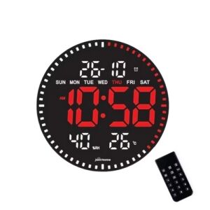 JH2560 Digitális Falióra Piros LED Kijelzővel, Távirányítóval, 28cm - Sumker