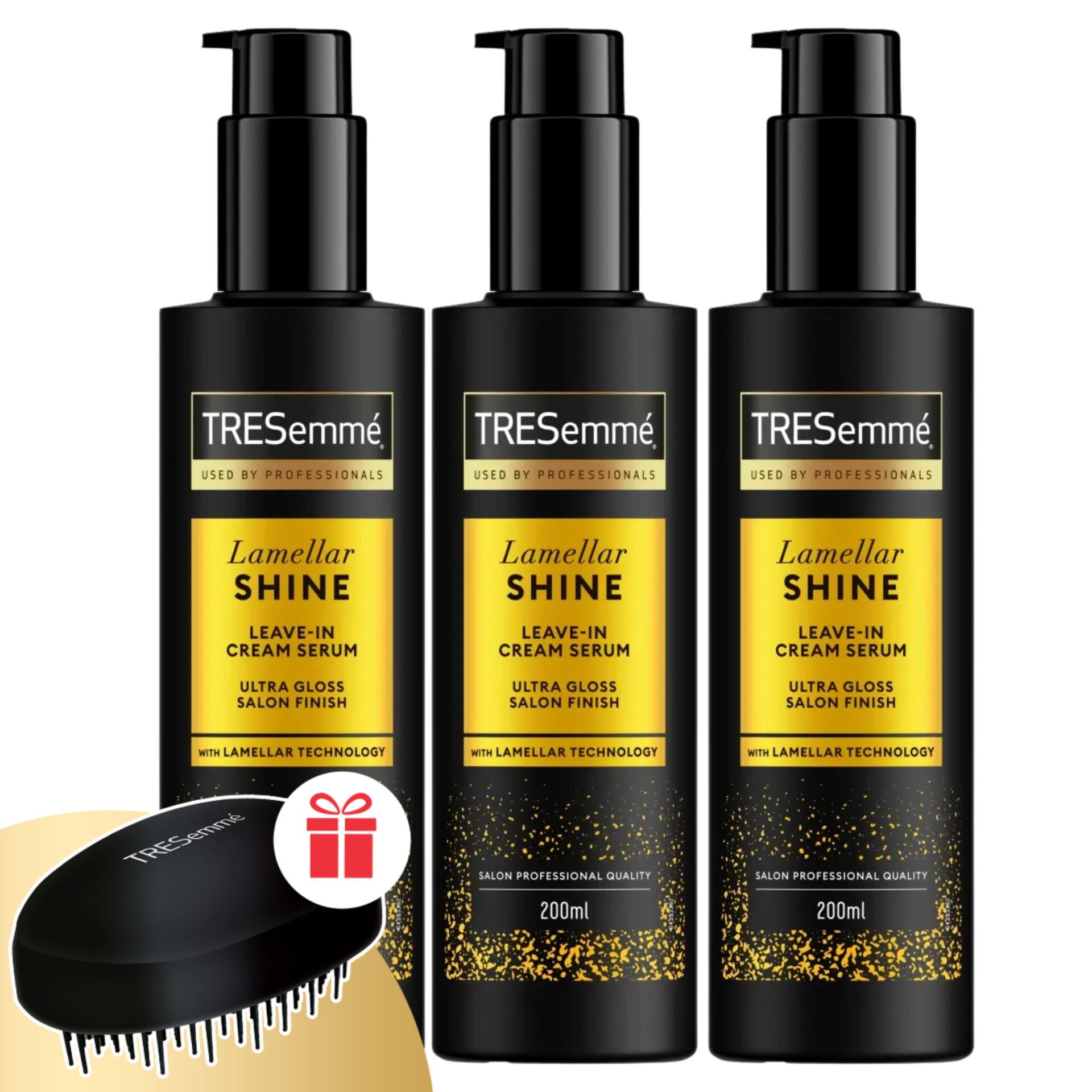 E-shop TRESemmé Lamellar Shine sérum na vlasy 3x200ml + darčekový hrebeň...