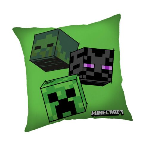 Minecraft Mobs díszpárna, 40x40 cm-es négyzet alakú párna Creeper, Zombie és Enderman mintával