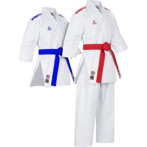 Karate Gi Set „Migoto“ - bielo-červená a bielo-modrá výšivka, veľkosť 160 cm 122472589 - Šport a voľný čas