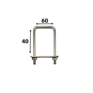 Grüne Zaunelementklemme mit Platte und Muttern für 40 x 60 mm Pfosten 122473286 - EmaConstruct