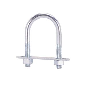 Brida prindere panou gard zincata cu placuta si piulite pentru stalp 60 mm 122473259 - EmaConstruct