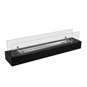 BYSIL Bioethanol Kamin 70cm, schwarz mit Glas - Kamin & Herd