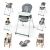 Collage of Ingenuity Proper Positioner 7-in-1 high chair in different modes
