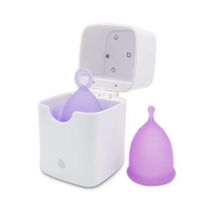 UV sterilizáló menstruációs kehelyhez – 6 UV LED, Fehér, Hordozható, USB és elemes töltés