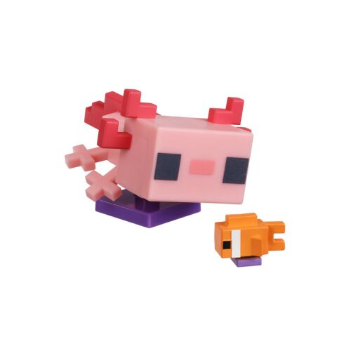Minecraft Overworld Figurka, Axolotl z Rybą, skala 1:17, figurka kolekcjonerska