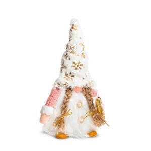 Spiriduș scandinav de Crăciun, decor, 28 cm, pălărie cu fulgi de zăpadă - Decorațiuni de sezon