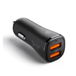 SPIGEN ESSENTIAL autós töltő 2 USB aljzat (30W, PD gyorstöltő 3.0) FEKETE 122496777 - Spigen