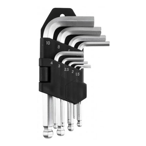 Verke imbuszkulcs készlet gömvégű rövid 9db-os imbusz kulcs 1,5-10 mm V35503 122497458