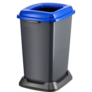 Planet Szelektív hulladékgyűjtő konténer, műanyag, nyitott fedeles, kék, 50L 122500294 - Planet