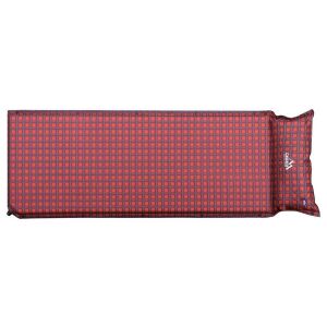 Cattara KILT önfelfújó kemping matrac párnával, piros kockás mintázat, 190x60x3,8cm - Cattara