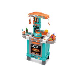 Kuchnia do zabawy Játékkonyha ze światłami i dźwiękami, turkusowo-pomarańczowa - Kuchnia dla niemowląt i zabawek
