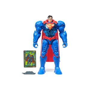 Superman Metal Force 12 Zoll Actionfigur, blauer und roter Anzug, metallische Rüstung, stehende Pose, mit Umhang, hält eine Karte - Spin Master Heldenfiguren