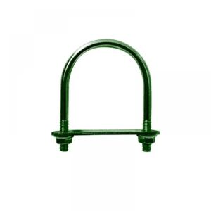 Brida prindere panou gard verde cu placuta si piulite pentru stalp 42,4 mm 122555848 - EmaConstruct