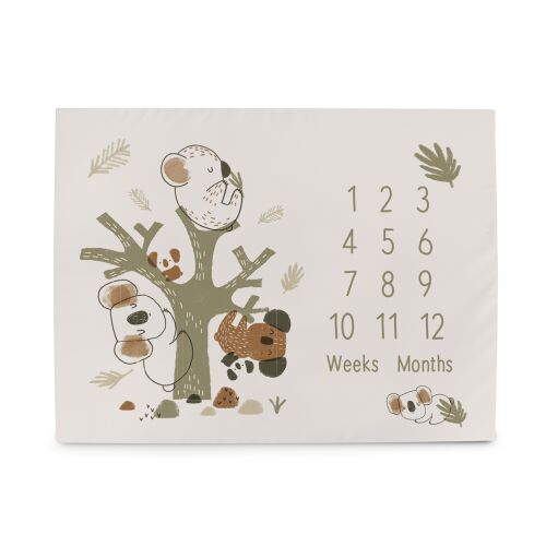 CEBA Baby mérföldkő takaró Koala, 92x72 cm, baba mérföldkő takaró koala mintával, baba fotókhoz, heti és havi mérföldkövek - Baba és tipegő