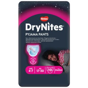Huggies® DryNites Lányoknak való egyszer használatos pelenkanadrág 4-7 éveseknek (17-30 kg) 10 db 122559500 - Pelenka