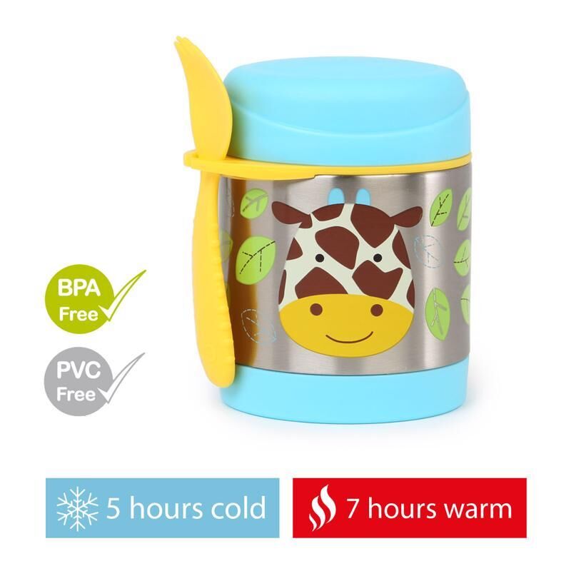 E-shop SKIP HOP Zoo Termoska na jedlo s lyžičko/vidličkou Žirafa 325 ml, 3r+
