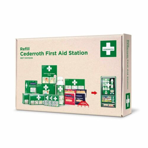Set de reumplere Cederroth First Aid Station, set complet de articole de prim ajutor pentru stația de prim ajutor Cederroth