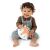 Toddler holding Ingenuity Crinklet Fox Plush Rattle Toy