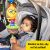 Baby in car seat with Baby Einstein Cal-a-Puller toy