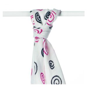 KIKKO Towel/pillowcase bamboo Spirals&amp;Bubbles 90x100 cm, magenta spirals 1 piece 122569157 - Bath Towel, Washcloth, Hooded Towel
