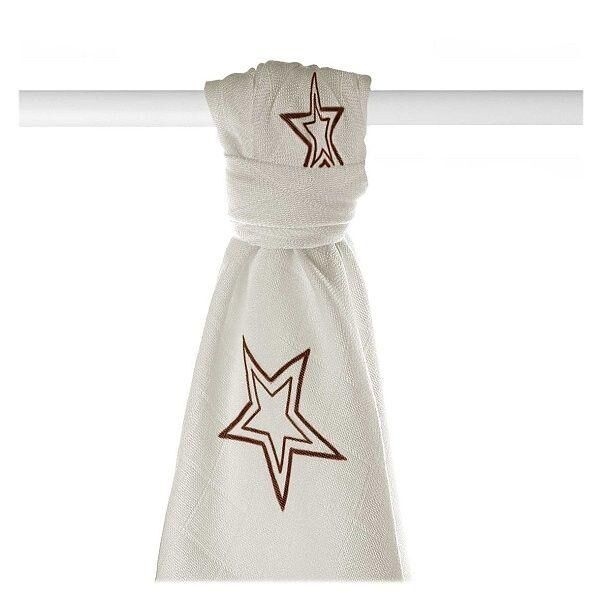 KIKKO Bambusz Törölköző Natural Brown Stars 90x100 cm - 1 db