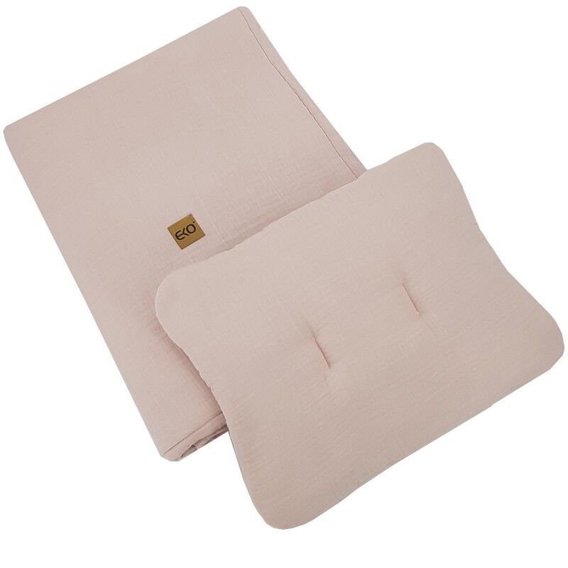 E-shop EKO Súprava posteľnej bielizne 2 ks mušelín Púdrovo ružová 30x40...
