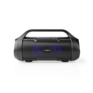 Głośnik Bluetooth Nedis Party Boombox z oświetleniem LED, widok z przodu na białym tle - Nedis