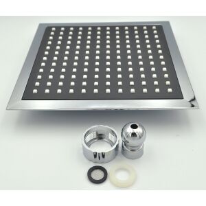 Delta négyszögletes esőztető zuhanyfej króm bevonattal és szerelvényekkel - Zuhanyfej