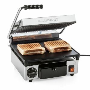 Електрически контактен грил MILANTOAST Single Contact Grill S/R, приготвяне на сандвич - Барбекю на маса