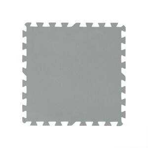 Einzelne graue Bestway Schaumstoff-Poolmattenfliese auf weißem Hintergrund - Garten