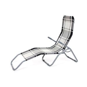 Anthrazit karierte Garten-Strandliege 122588538