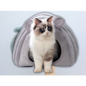 COCOON graues Haustierbett mit Katze - Schlafplatz für Hunde