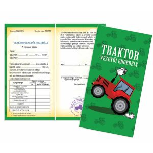 Vicces Traktorvezetői Engedély Bizonyítvány, ajándék ötlet - Vicces ajándék