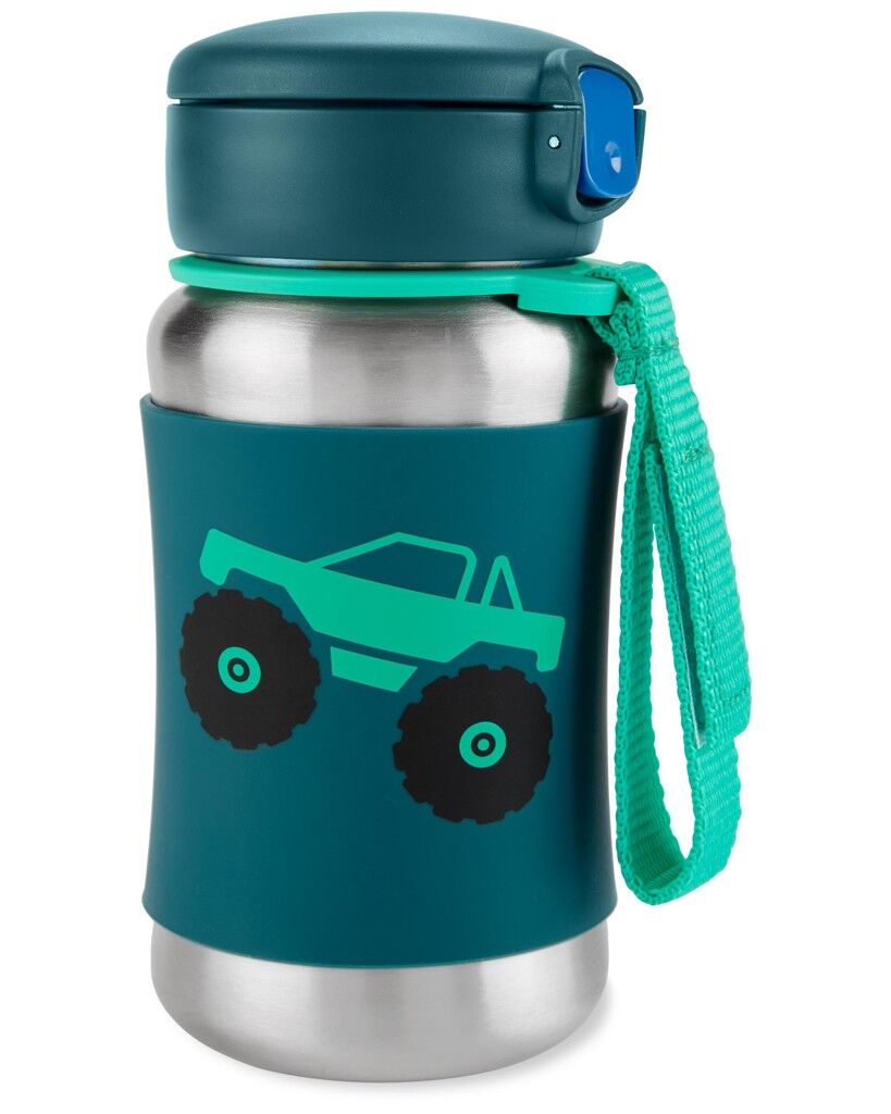 E-shop SKIP HOP Spark Style Nerezová fľaša na vodu so slamkou Monster Tr...