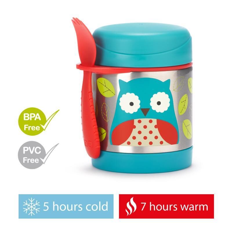 E-shop Termoska SKIP HOP Zoo s lyžičkou/vidličkou Sova 325 ml, od 3 rokov