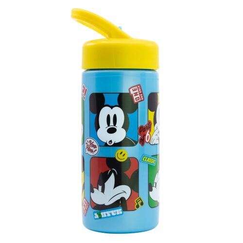 Disney Myszka Miki 410ml niebieska butelka na wodę z wbudowaną słomką