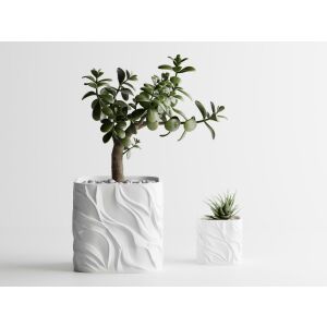 Ghiveci decorativ Sani, Zephyra, mic 68 x 68 x 65 mm, Alb Mat 122637130 - Ghivece pentru flori