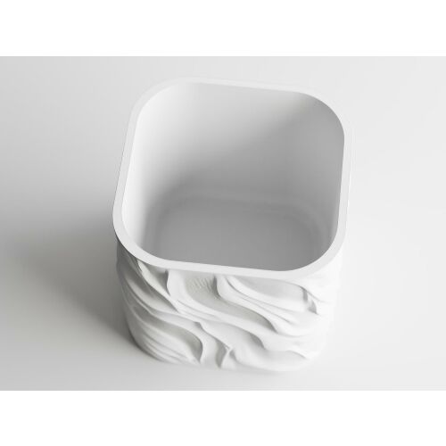 Doniczka dekoracyjna Sani, Zephyra, duża 112 x 112 x 109 mm, Matowa biel 122637149