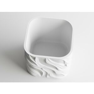 Ghiveci decorativ Sani, Zephyra, mare 112 x 112 x 109 mm, Alb Mat 122637149 - Ghivece pentru flori