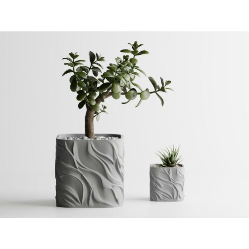 Ghiveci decorativ Sani, Zephyra, mare 112 x 112 x 109 mm, Gri Deschis Mat 122637153