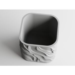 Ghiveci decorativ Sani, Zephyra, maxi 135 x 135 x 131 mm, Gri Deschis Mat 122637186 - Ghivece pentru flori