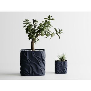 Ghiveci decorativ Sani, Zephyra, maxi 135 x 135 x 131 mm, Albastru Inchis Mat 122637223 - Ghivece pentru flori